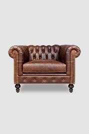 44 Boo armchair in Yuma Totem brown leather