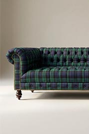 107 Higgins Chesterfield in blackwatch plaid fabric