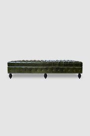 Dagmar ottoman in Mont Blanc Winter Pine leather
