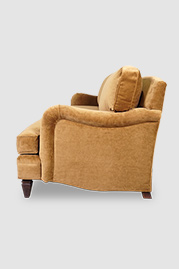 86 Blythe English roll arm sofa in Cannes Toast velvet with bench cushion