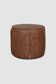Rooster ottoman in Cheyenne Stirrup brown leather