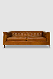 Atticus tuxedo sofa in Renegade Simba brown leather