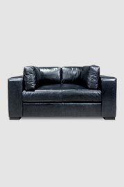 63 Chad loveseat in Everlast Lead black performance leather