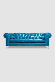 91 Eliza sofa in Mont Blanc Riviera blue leather