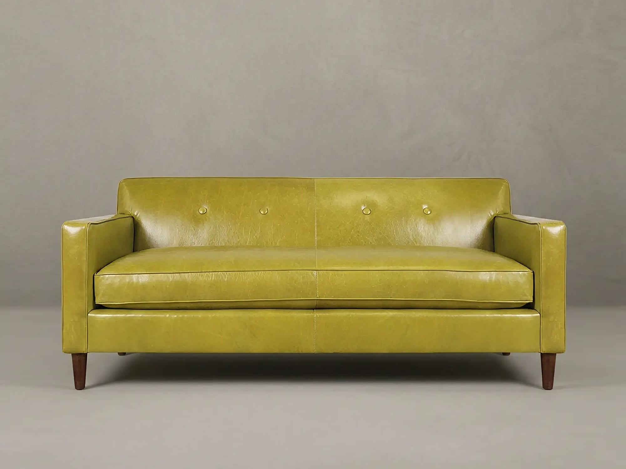 80 Sport sofa in Absolute Avocado green leather with bench cushion