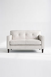 56 Sport loveseat in Florida Bright White performance leather