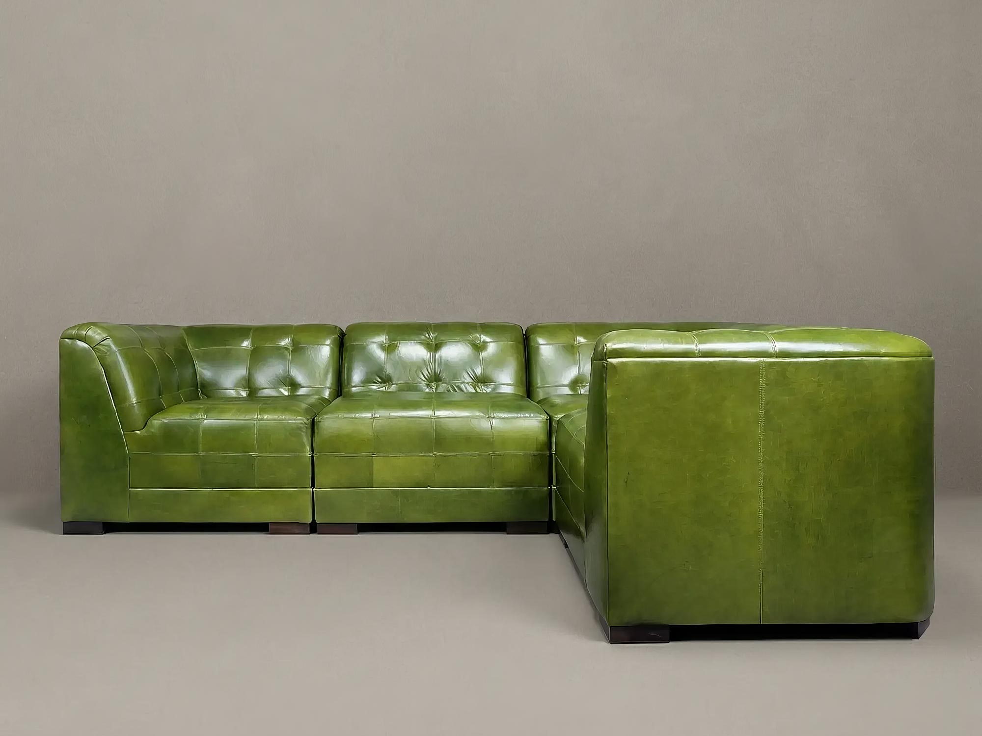 111x76 Freddie modular sectional in Echo Cognac leather