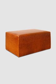 Blockhead ottoman in Echo Cognac leather