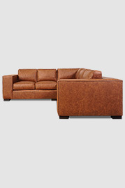 96x96 Jasper sectional in Cheyenne Stirrup performance leather