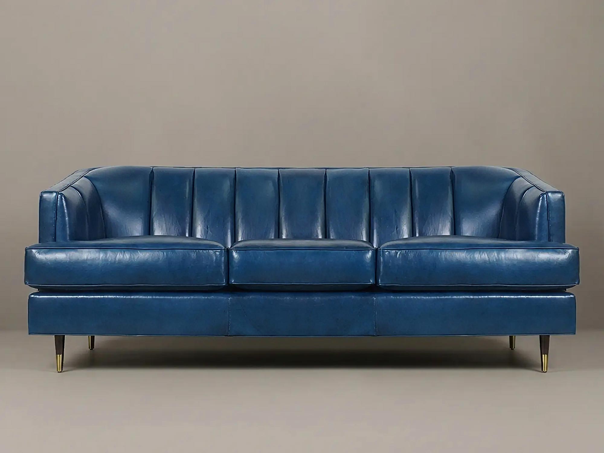 88 Cypress sofa in Bellissimo Nilo blue leather