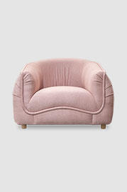 Buttercup armchair in blush pink fabric