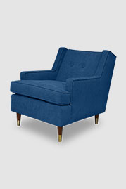 Ladybird armchair in Stratford Prussian blue fabric