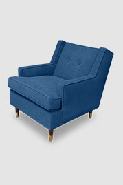 Ladybird armchair in Stratford Prussian blue fabric