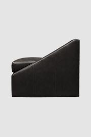 74 Aspen sofa in No Regrets Just Black performance leather