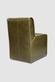 Quinn dining chair in Bellissimo Oliva green leather