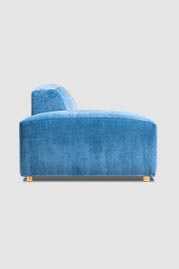Amalfi modular 1-arm piece in Jay Coastal blue performance fabric
