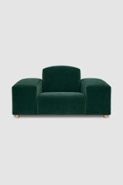 Amalfi armchair in Como Ivy green velvet