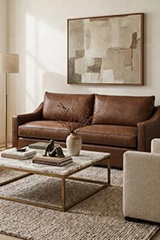 86 Cameron sofa in Pioneer Horsetail brown performance leather