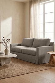86 Willa sofa in Varick Concrete grey linen blend fabric