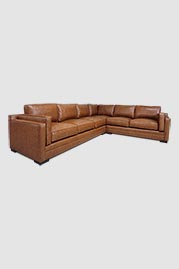 123x96 Head Coach L Sectional in Everlast Leverage brown performance leather