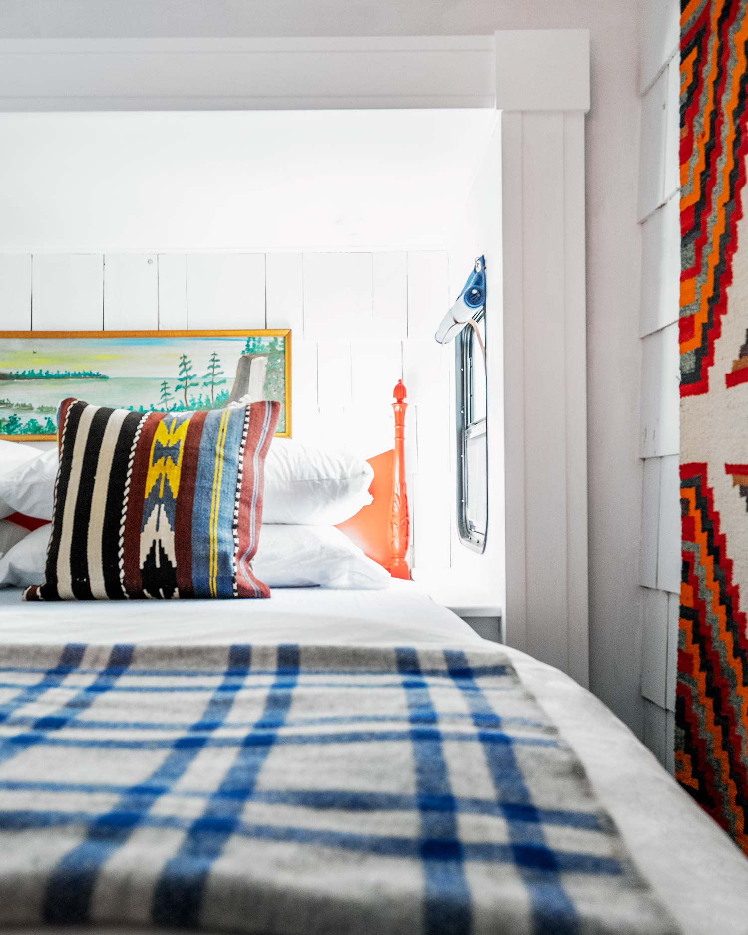 Trailer bedroom headboard after