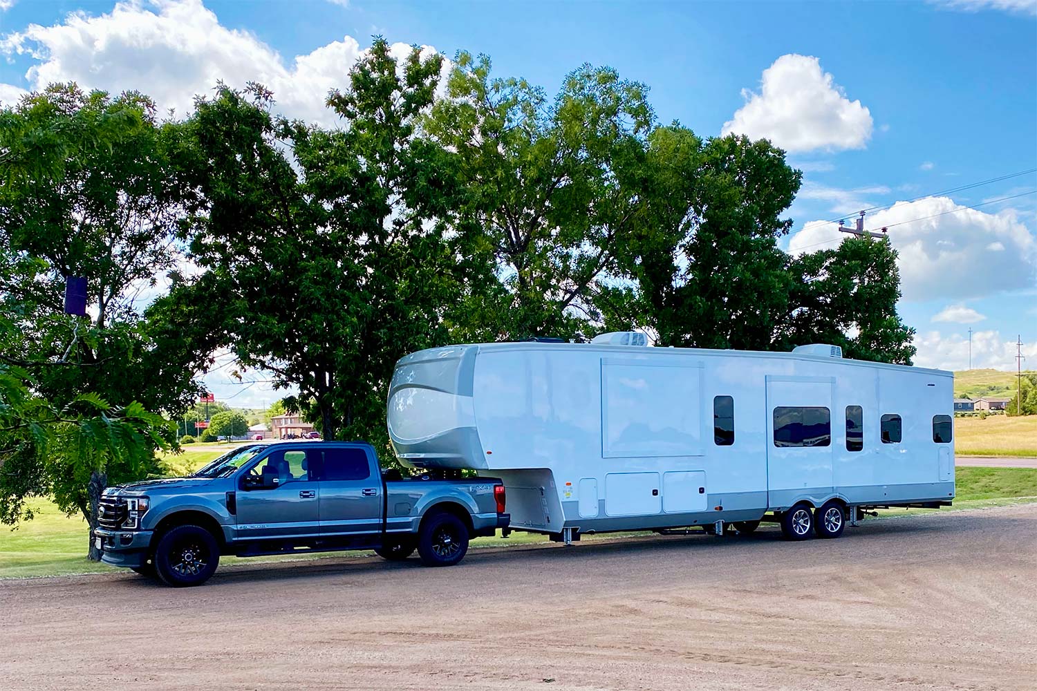 The trailer exterior after